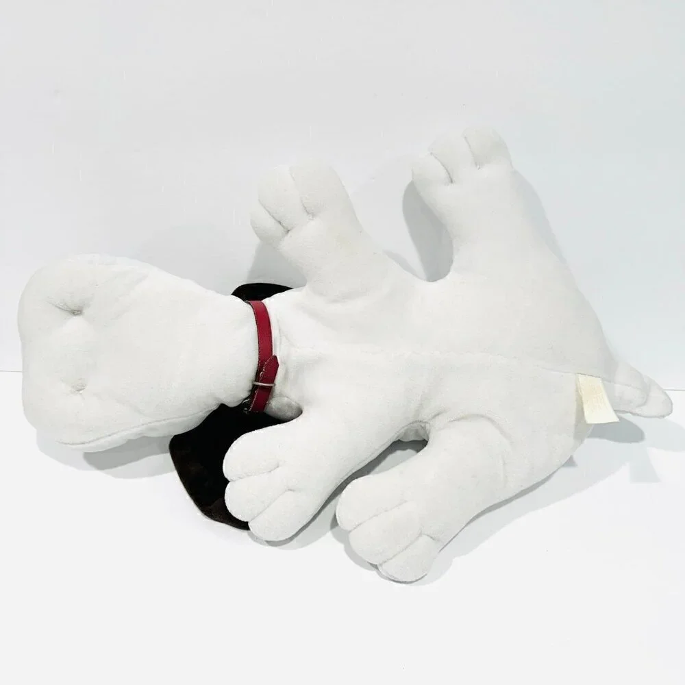 Vintage Tonka 1985 Pound Puppy White w/ Brown Spots Brown Collar Plush Dog